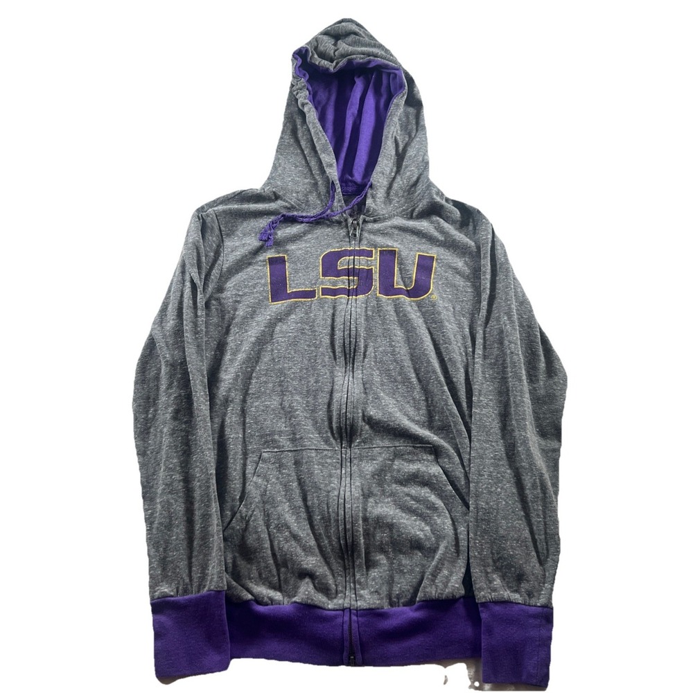 TOUCH‎ MATERNITY BY ALYSSA MILANO LADIES'S  ZIP UP LSU TIGERS HOODIE SIZE L
